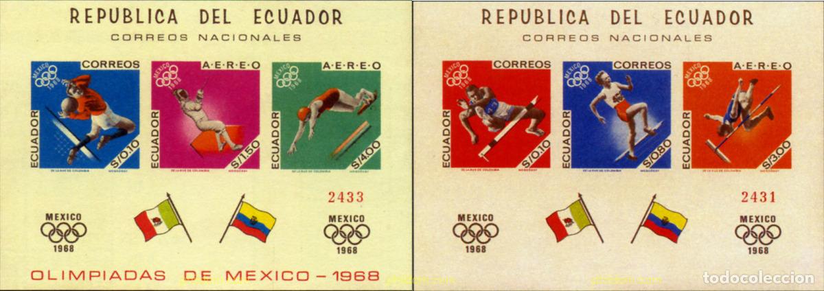 Sellos: 13319 MNH ECUADOR 1967 19 JUEGOS OLIMPICOS VERANO MEXICO 1968