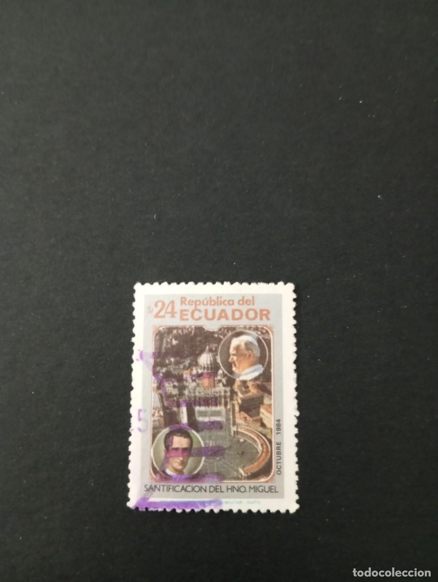 Sellos: ECUADOR, 1984, SANTIFICACI&Oacute;N DEL HERMANO MIGUEL