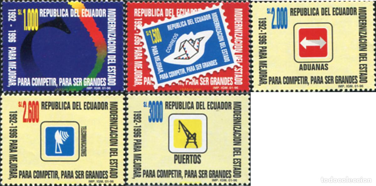 Stamps: 28208 MNH ECUADOR 1996 MODERNIZACION DEL ESTADO