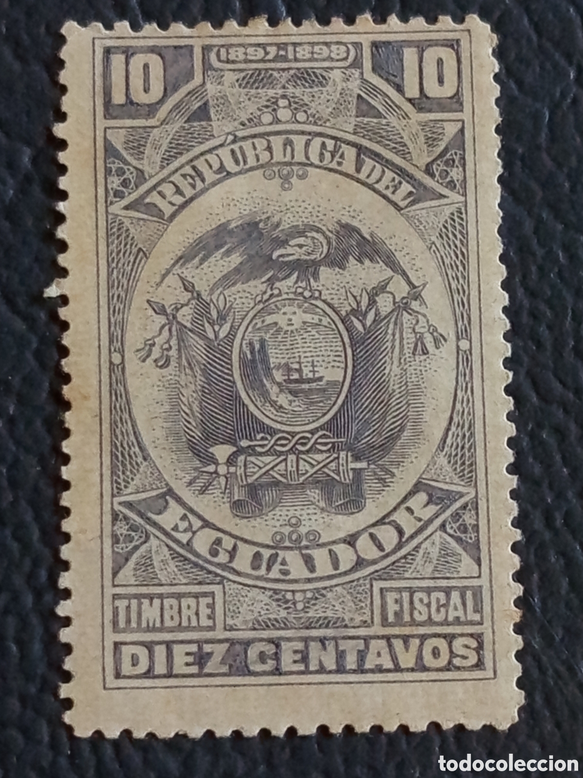 Sellos: Timbre Fiscal Ecuador 1897 10c Cat#34 MH