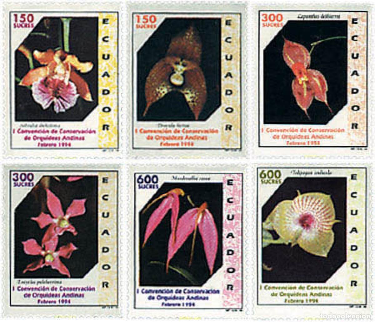 Sellos: 88563 MNH ECUADOR 1994 1 CONVENCION PARA LA PROTECCION DE LAS ORQUIDEAS ANDINAS