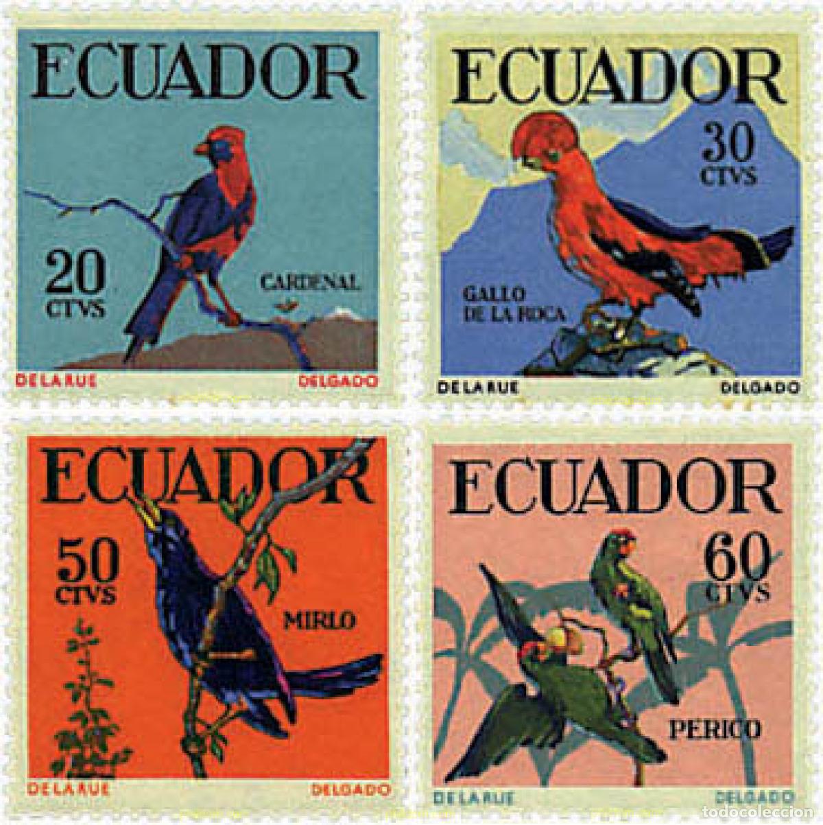 Sellos: 33408 MNH ECUADOR 1958 PAJAROS TROPICALES