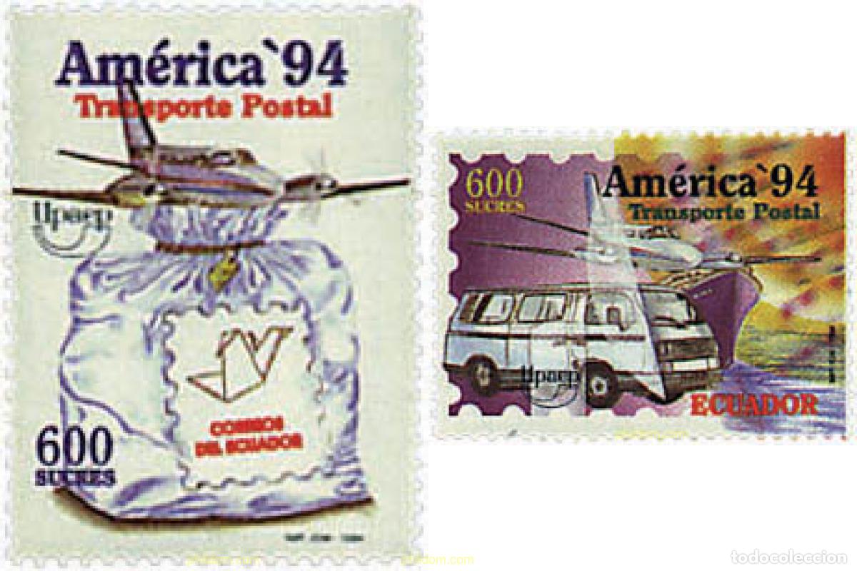 Sellos: 45728 MNH ECUADOR 1994 AMERICA-UPAEP 1994 - TRANSPORTES POSTALES