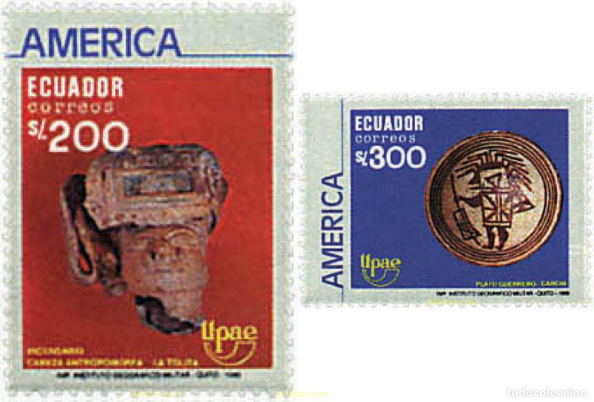 Sellos: 30837 MNH ECUADOR 1990 AMERICA-UPAEP 1989 - PUEBLOS PRECOLOMBIANOS, USOS Y COSTUMBRES