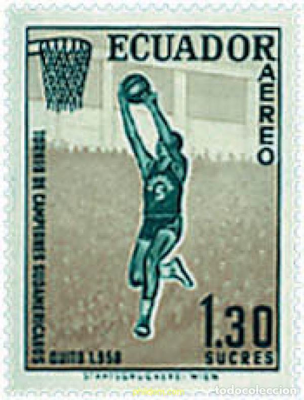 Stamps: 51947 MNH ECUADOR 1958 3 CAMPEONATO SUDAMERICANO DE BALONCESTO