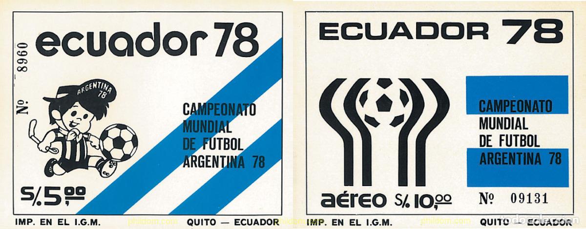 Sellos: 54318 MNH ECUADOR 1978 COPA DEL MUNDO DE FUTBOL. ARGENTINA-78