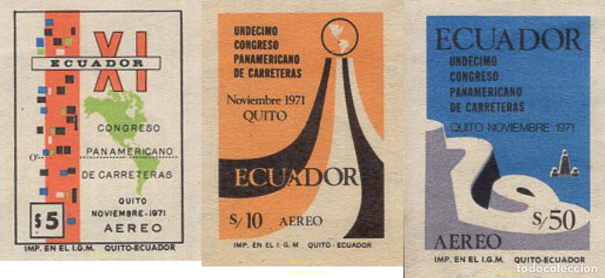 Sellos: 666258 MNH ECUADOR 1971 XI CONGRESO PANAMERICANO DE CARRETERAS