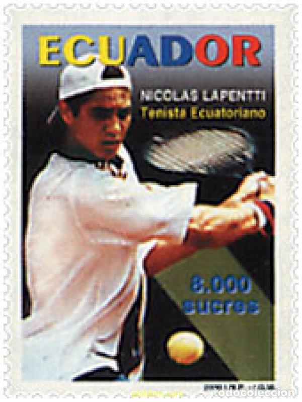 Selos: 86648 MNH ECUADOR 2000 HOMENAJE AL JUGADOR DE TENIS NICOLAS LAPENTTI