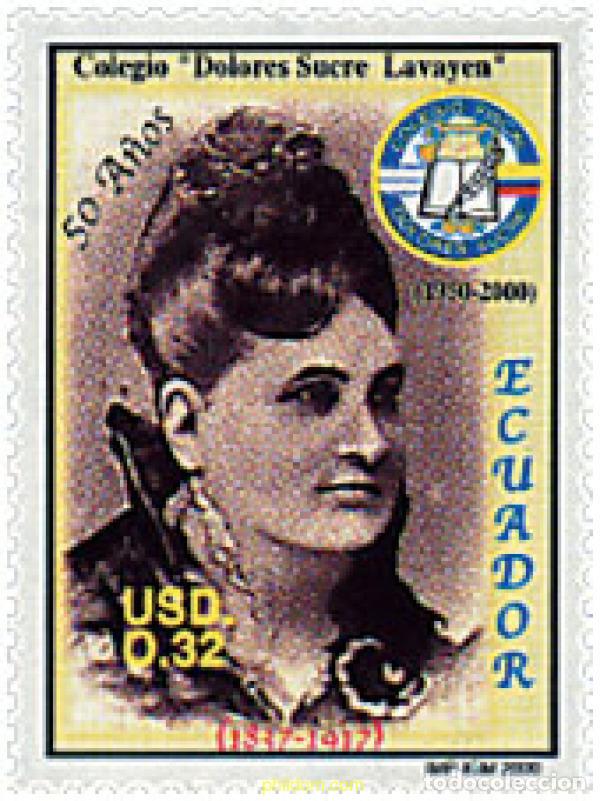 Selos: 86654 MNH ECUADOR 2000 50 ANIVERSARIO DEL COLEGIO DOLERES SUCRE LAVAYEN