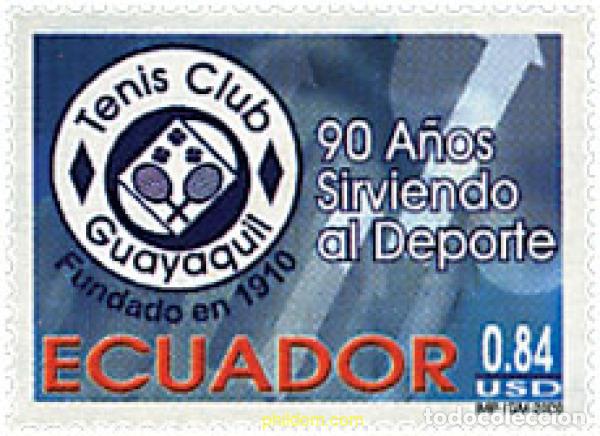 Sellos: 86657 MNH ECUADOR 2000 90 ANIVERSARIO DEL TENIS CLUB GUAYAQYUIL