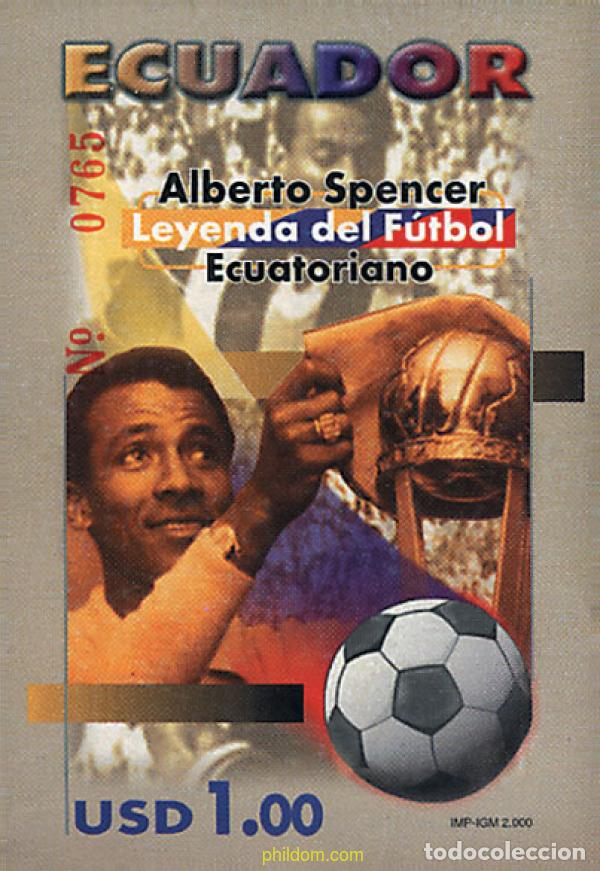 Sellos: 86664 MNH ECUADOR 2000 HOMENAJE A FUTBOLISTA ALBERTO SPENCER