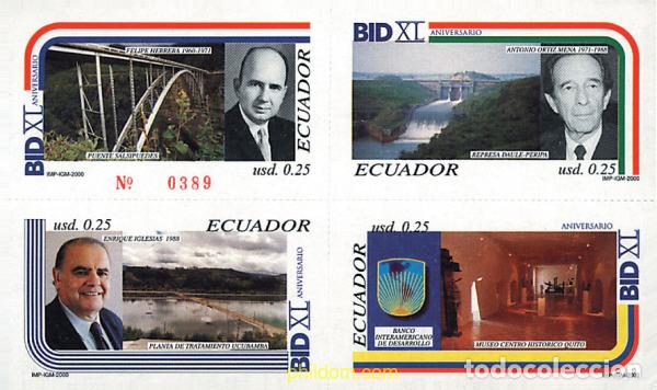 Selos: 86666 MNH ECUADOR 2000 40 ANIVERSARIO DEL BANCO INTERAMERICANO DE DESARROLLO