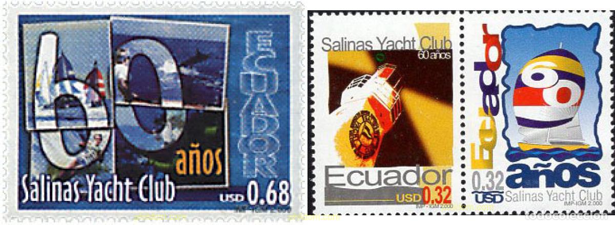 Sellos: 678455 MNH ECUADOR 2000 60 A&Ntilde;OS DEL SALINAS YACHT CLUB