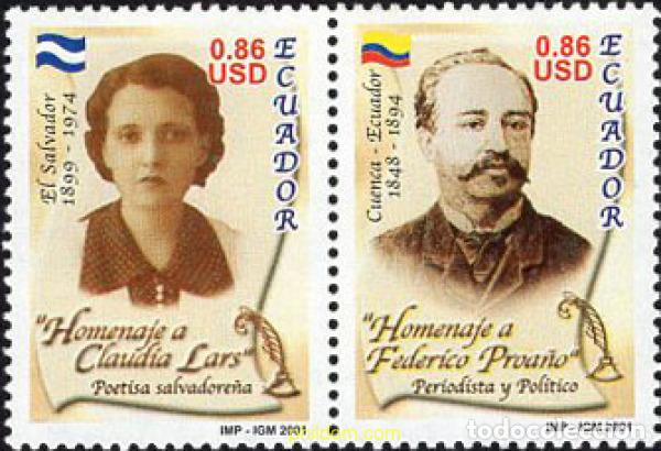 Selos: 4693 MNH ECUADOR 2001 ESCRITORES