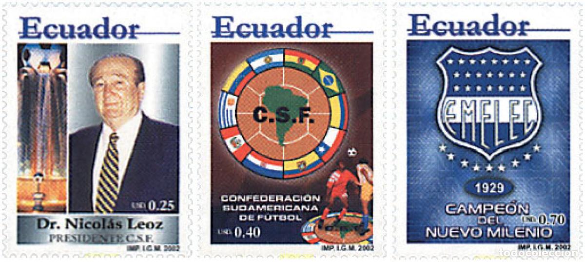 Sellos: 97919 MNH ECUADOR 2002 CONFEDERACION SURAMERICANA DE FUTBOL