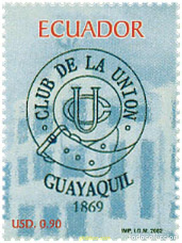 Sellos: 98310 MNH ECUADOR 2002 CLUB DE LA UNION, GUAYAQUIL