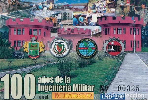 Selos: 101784 MNH ECUADOR 2002 100 A&Ntilde;OS DE INGENERIA MILITAR