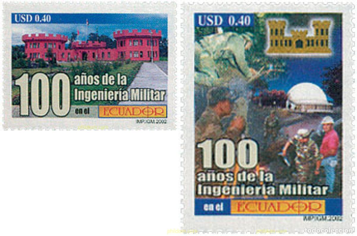 Timbres: 101776 MNH ECUADOR 2002 100 A&Ntilde;OS DE INGENERIA MILITAR