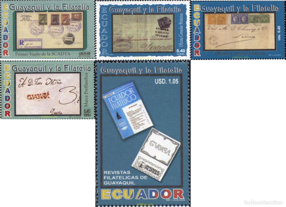 Stamps: 136391 MNH ECUADOR 2003 GUAYAQUIL Y LA FILATELIA