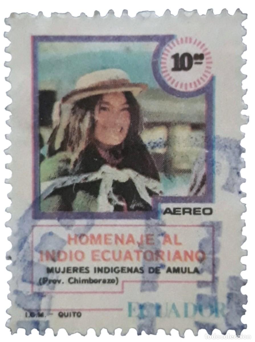 Sellos: ECUADOR 1980 Indios ecuatorianos. A&eacute;reos. USADO.