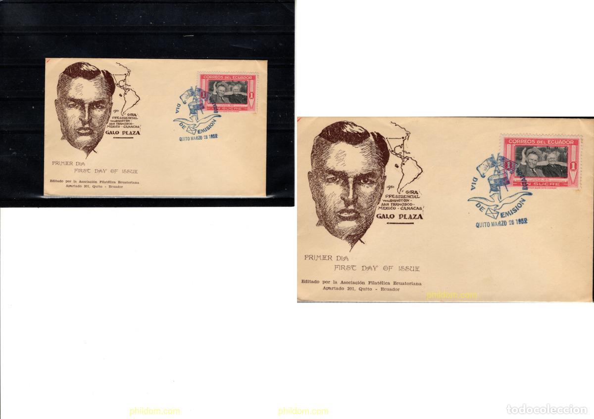 Sellos: 770534 MNH ECUADOR 1952 VISITA DEL PRESIDENTE PLAZA A LOS ESTADOS UNIDOS