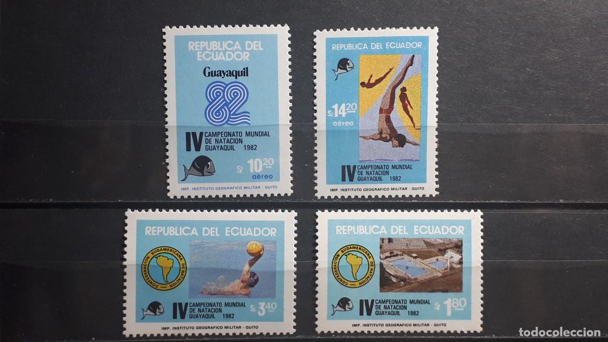 Sellos: ECUADOR. DEPORTES. A&Ntilde;O 1982. **. EDIFIL 1026/7, a&eacute;reo 744/5