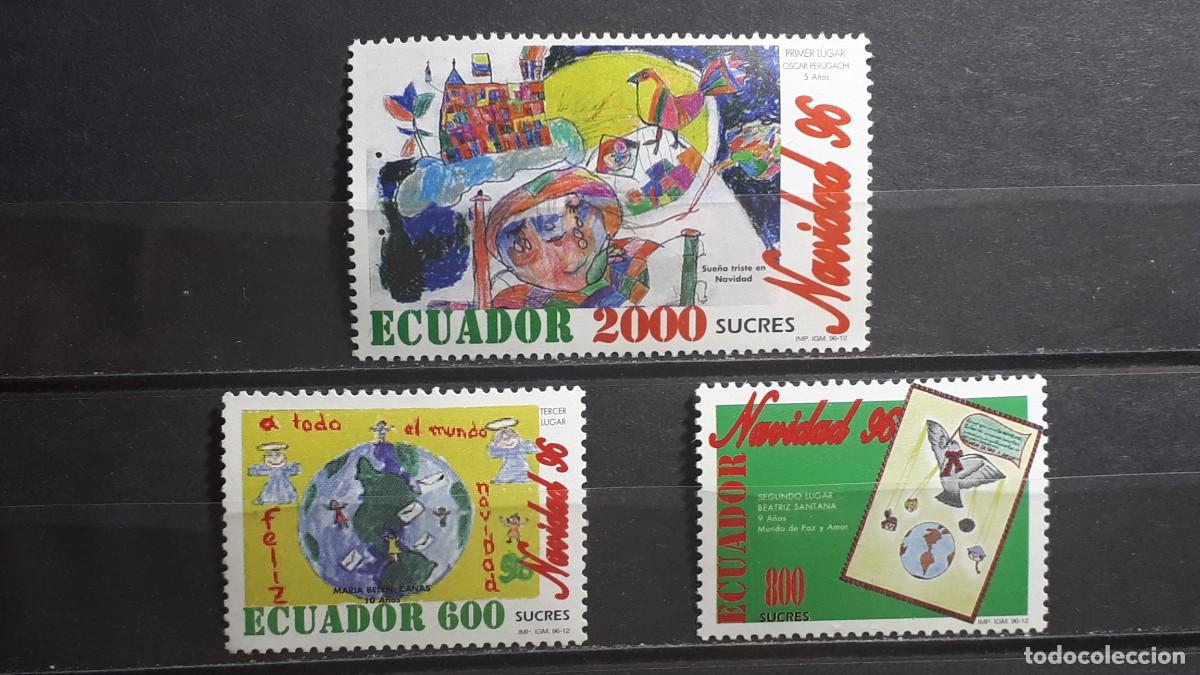 Sellos: ECUADOR. NAVIDAD. A&Ntilde;O 1996. **. YVERT 1375/7