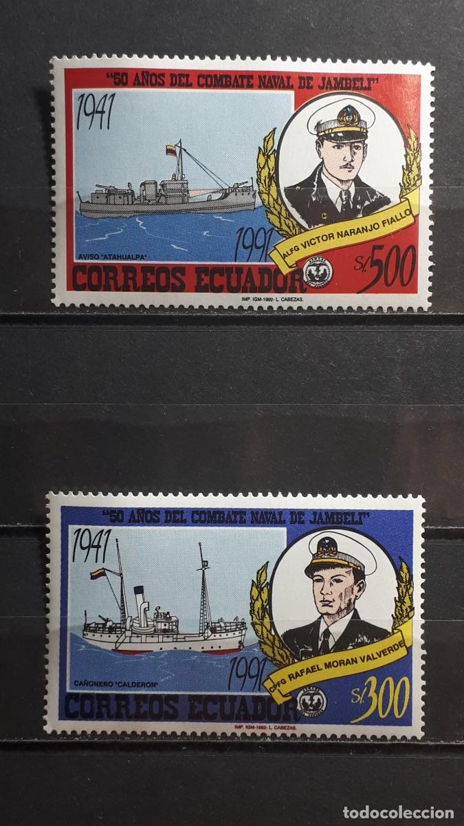 Sellos: ECUADOR. MILITAR. BARCOS. A&Ntilde;O 1992. **. YVERT 1248/9