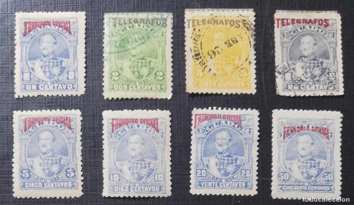 Sellos: LOTE 8 OCHO SELLOS DEL PRESIDENTE: JUAN FLORES - A&Ntilde;O 1892