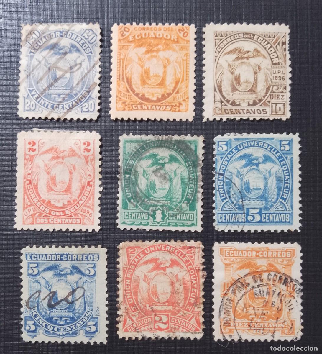 Sellos: LOTE 9 SELLOS - ESCUDO NACIONAL 1881.1887