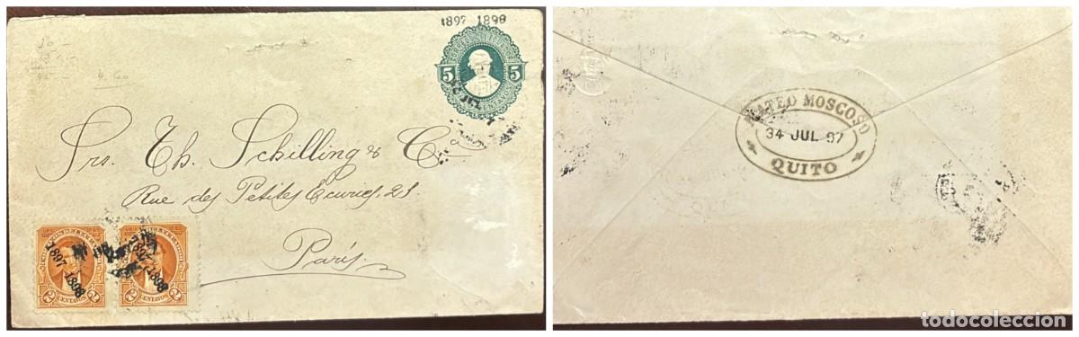 Sellos: O) 1897 ECUADOR, QUITO, PRESIDENT VICENTE ROCAFUERTE SCT 78 2c yellow brown, 1897-1898 OVERPRINTED,