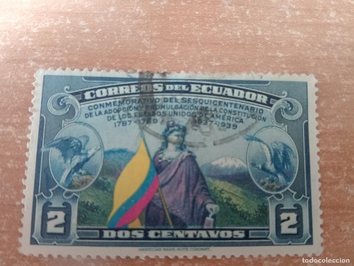 Sellos: SELLO PRECIOSO GRANDE DE ECUADOR A&Ntilde;O 1939 CONSTITIUCION DE LOS ESTADOS UNIDOS