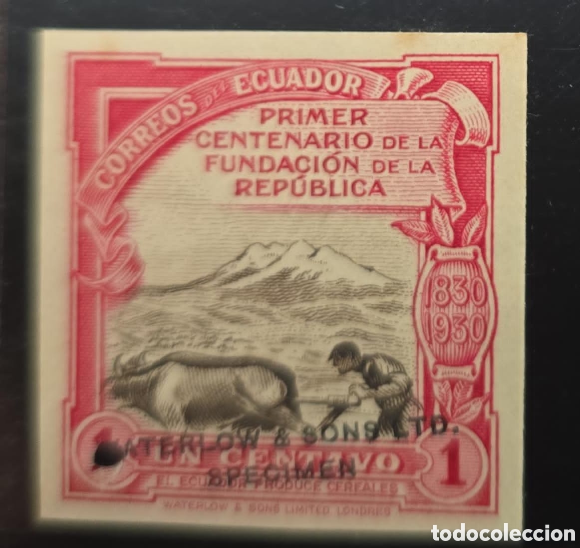 Sellos: CA)Ecuador.1930.Centenary of the Founding of the Republic of Ecuador (1830&ndash;1930) / Agriculture & Cer