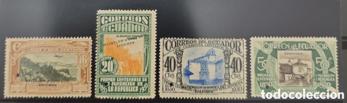 Sellos: CA)Ecuador 1930. Centenary of the Founding of the Republic of Ecuador (1830&ndash;1930) / Agriculture & Ag