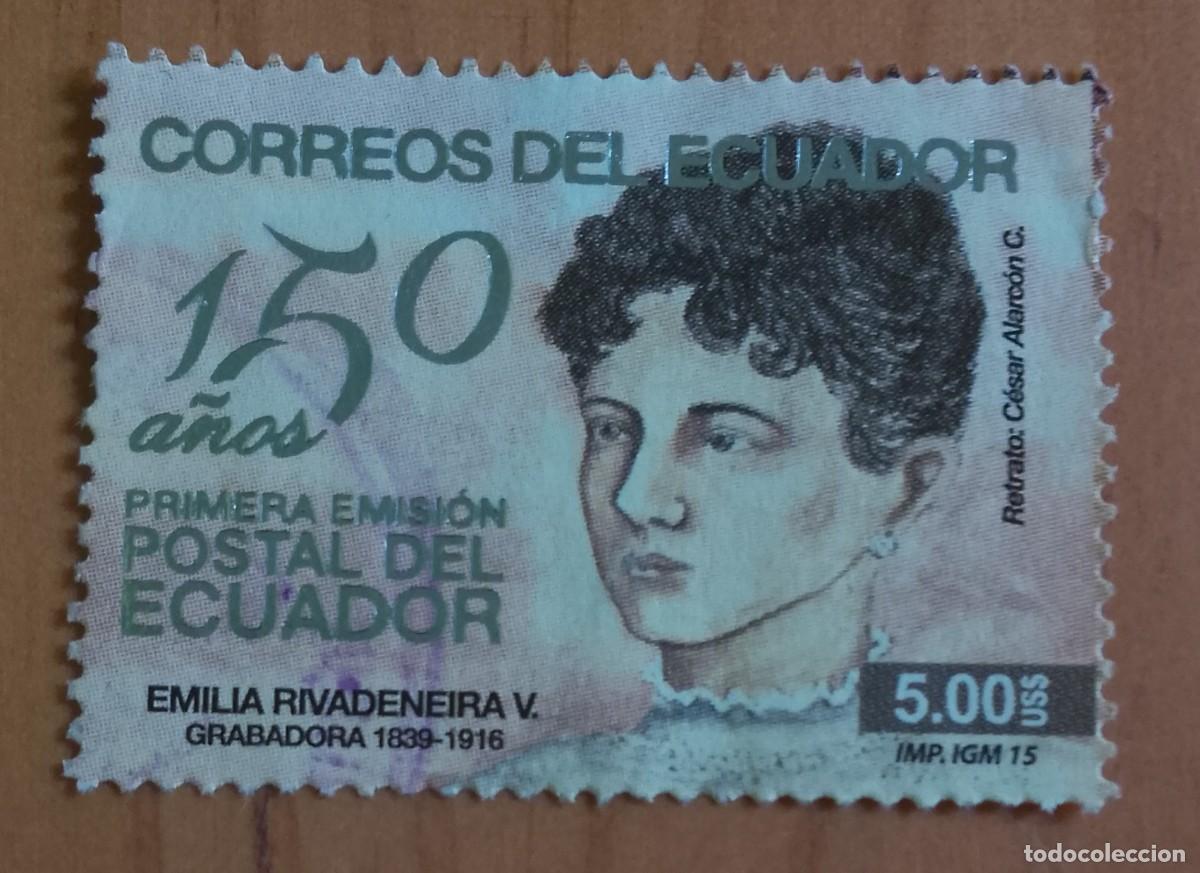 Sellos: ECUADOR - 5.00 US - EMILIA RIVADENEIRA