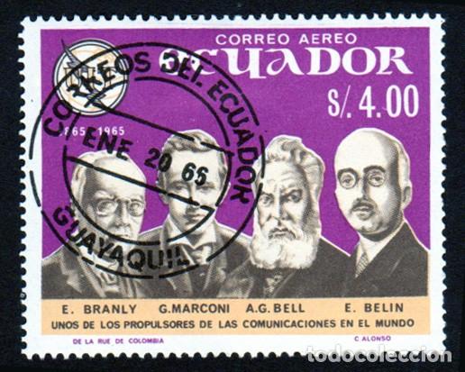 Sellos: Ecuador. Propulsores de las comuicaciones.1966. YTPA452. Usados