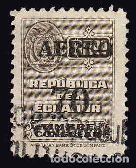 Sellos: Ecuador. Sobrecargado A&eacute;reo. 1953. YT-247. Usado