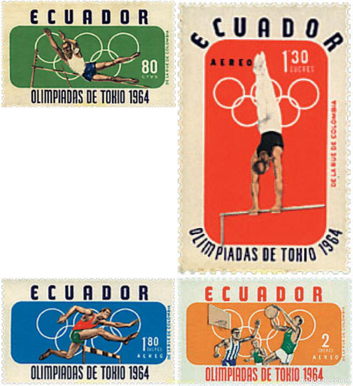 Sellos: 53950 MNH ECUADOR 1964 18 JUEGOS OLIMPICOS VERANO TOKIO 1964
