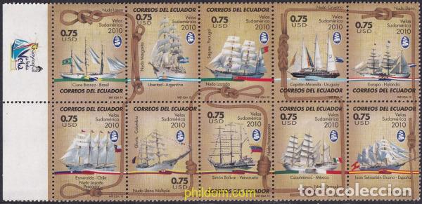 Sellos: 795326 MNH ECUADOR 2010 REGATA SUDAMERICANA DE GRANDES VELEROS