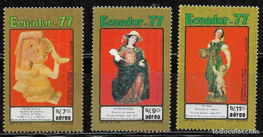 Sellos: ECUADOR 1977, Ivert A-641/43 - MUSEO DEL BANCO CENTRAL DE ECUADOR. MNH.