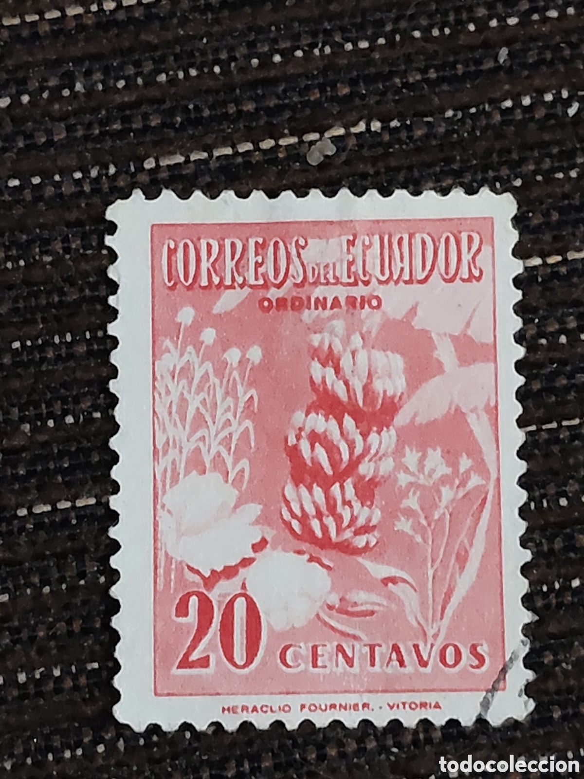 Sellos: Sello de Ecuador flor y hojas de banano 1954