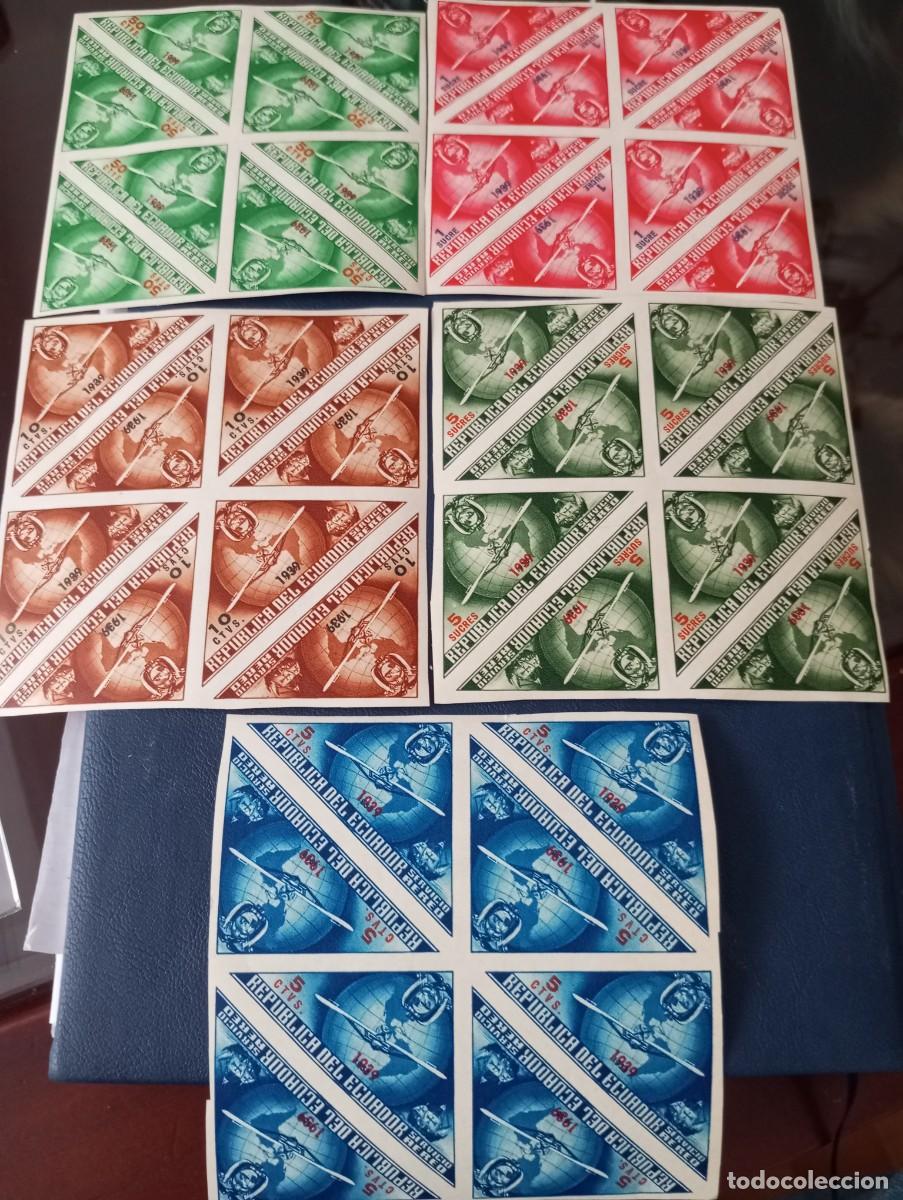 Sellos: ECUADOR, 1939, CORREO A&Eacute;REO, BLOQUES . - Foto 1