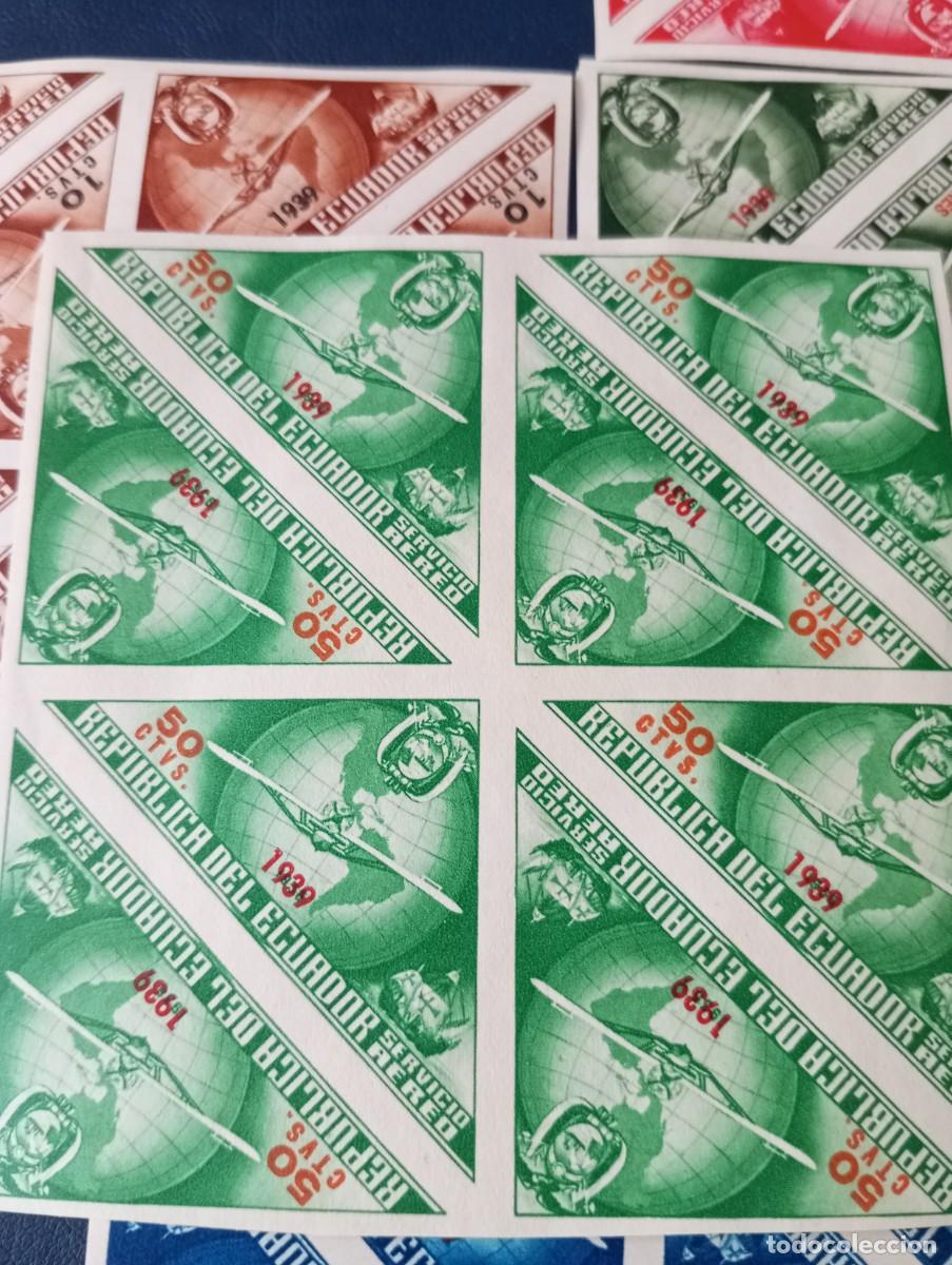 Sellos: ECUADOR, 1939, CORREO A&Eacute;REO, BLOQUES . - Foto 2