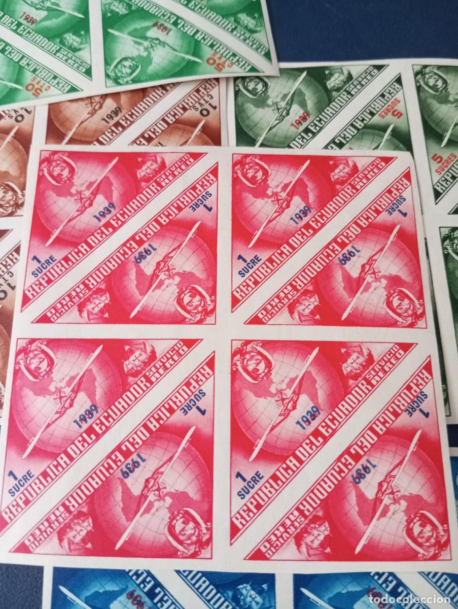 Sellos: ECUADOR, 1939, CORREO A&Eacute;REO, BLOQUES . - Foto 3