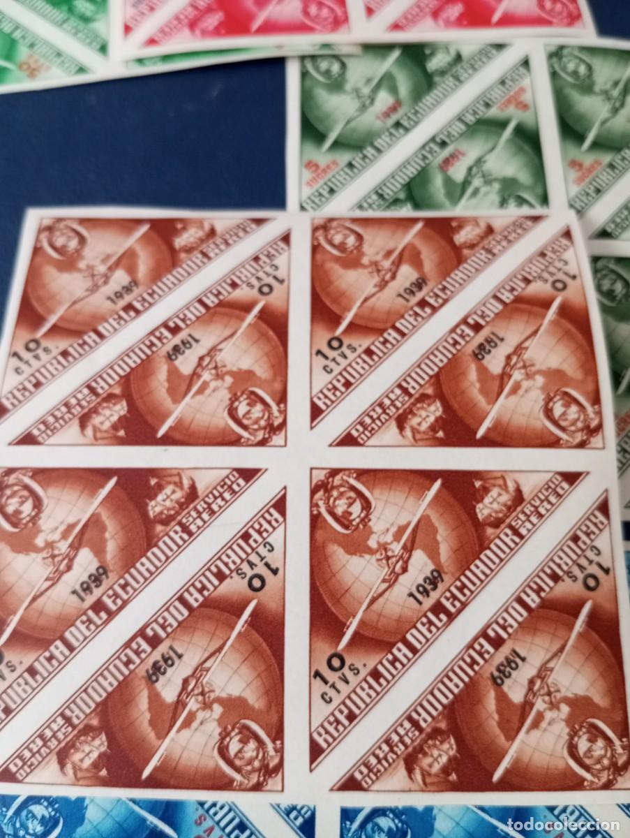 Sellos: ECUADOR, 1939, CORREO A&Eacute;REO, BLOQUES . - Foto 4