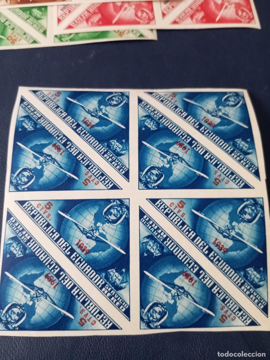 Sellos: ECUADOR, 1939, CORREO A&Eacute;REO, BLOQUES . - Foto 6