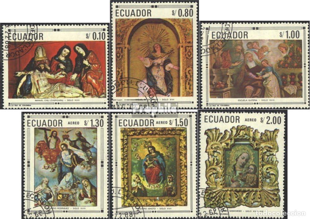Sellos: ECUADOR 1968 6 STAMPS USED MNH ARTE RELIGIOSO ESCUELA QUITE&Ntilde;A PINTORES ECUATORIANOS PINTURAS ART
