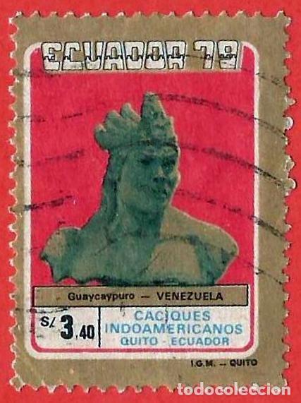Sellos: Ecuador. 1980. Scott # 981. Enriquillo. Cacique en la Republica Dominicana