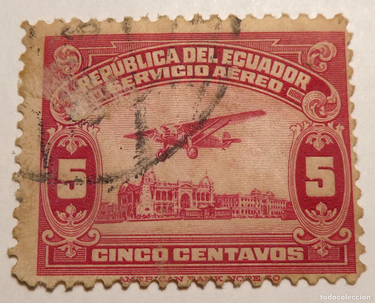 Sellos: Sello de correo a&eacute;reo de Ecuador, 5 centavos 1929