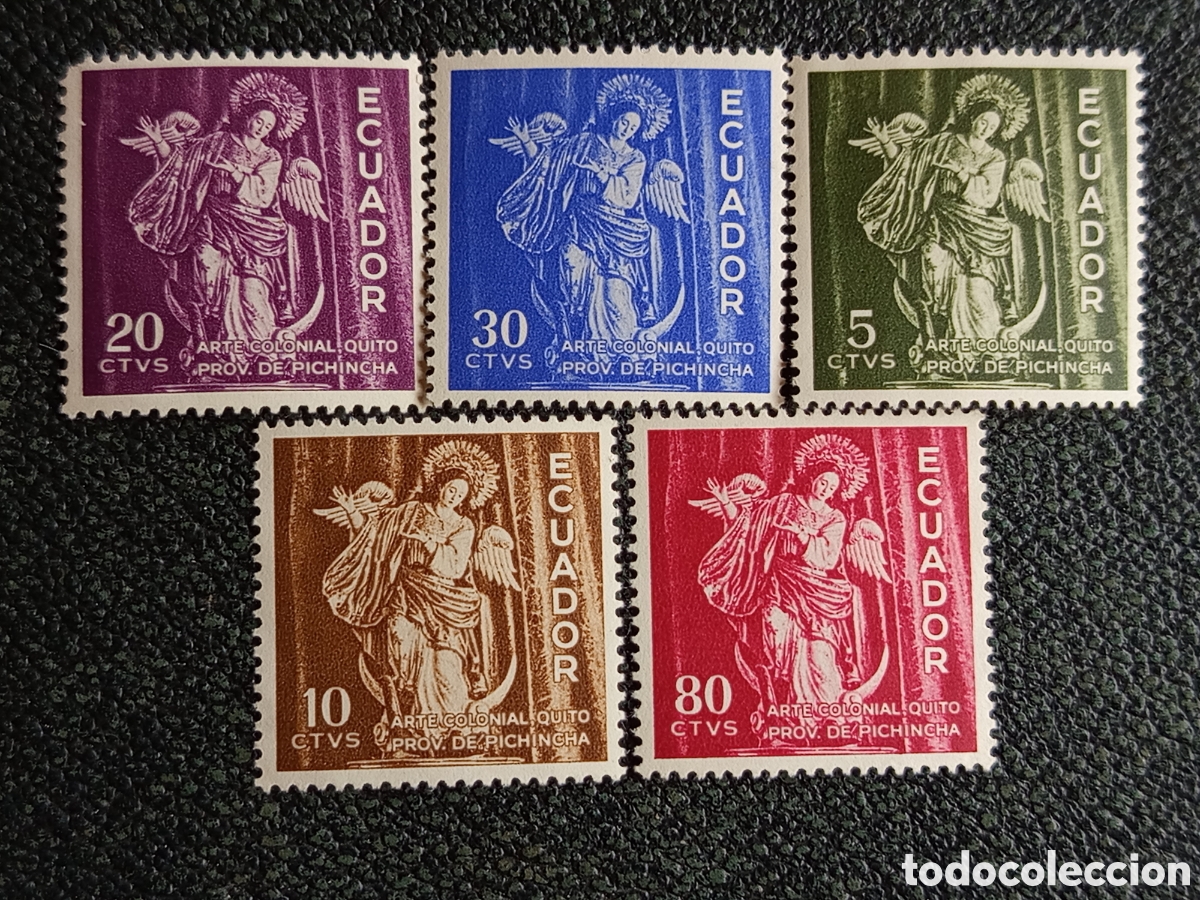 Sellos: Lote Sellos Ecuador 1957 Arte Colonial Quito Pichincha 5 Val - Scott 614/618 MNH